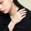Joyería xu ping bañado en oro blanco incrustado con circonitas versión ancha anillo nuevo producto japonés y coreano ins estrellas anillo abierto mujer details Picture